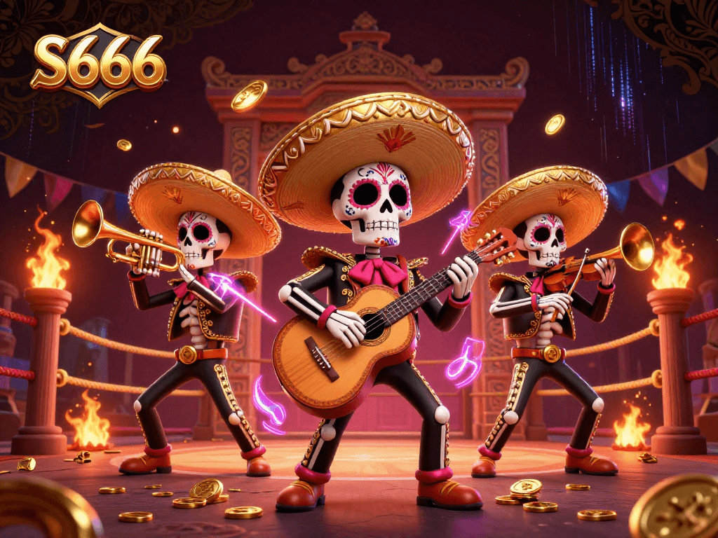 S666 enhances the gaming experience with a festive mariachi band in an engaging casino atmosphere.