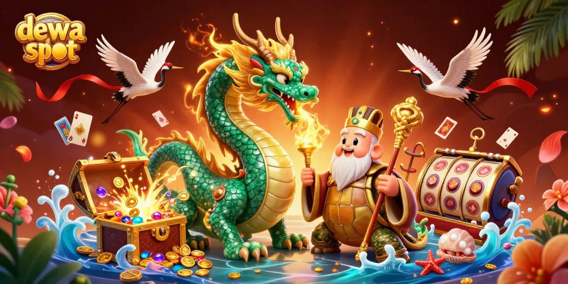 Play thrilling dewa slot games with massive jade dragon and lively game elements!