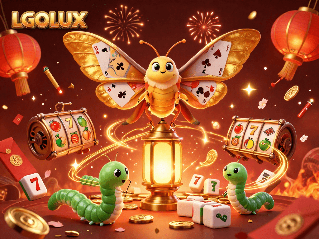 Play an exciting game of LGOLUX with vibrant casino-themed 3D digital illustration