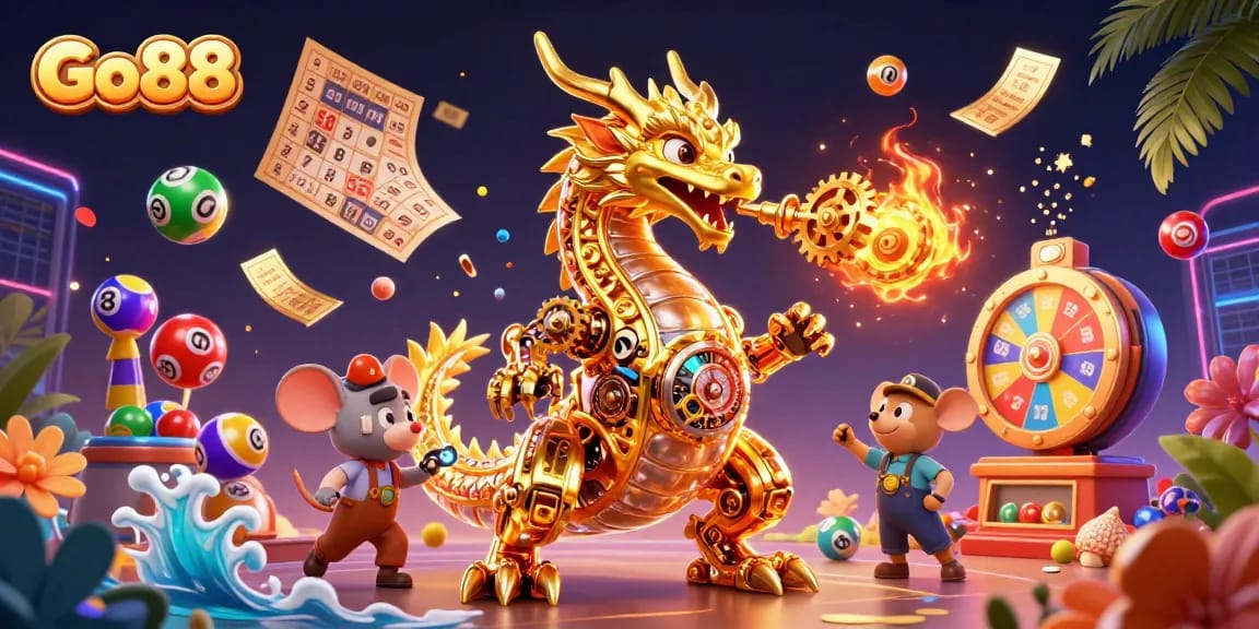Engage with Go88's thrilling features, capturing the excitement of casino gaming with vibrant elements.