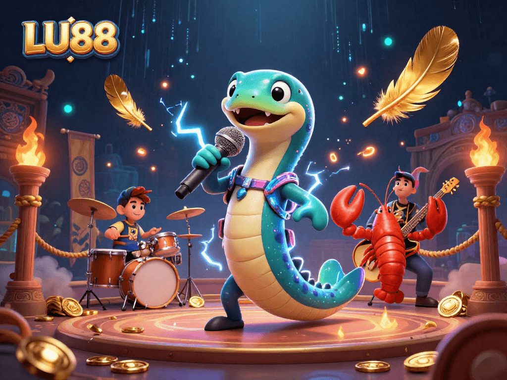Engage in thrilling gameplay with LU88 in this vibrant underwater casino scene.