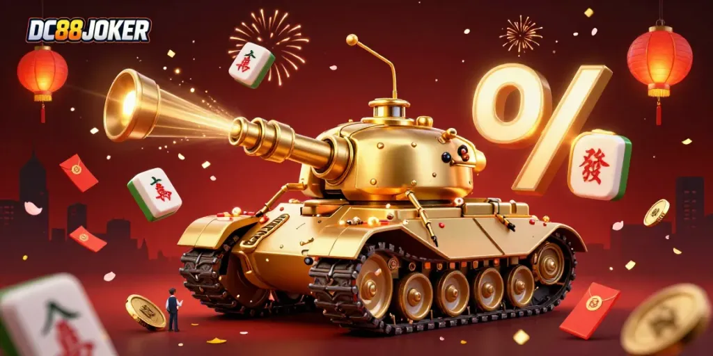 Experience the thrilling DC88JOKER action with a lively casino scene inside a golden beetle tank.
