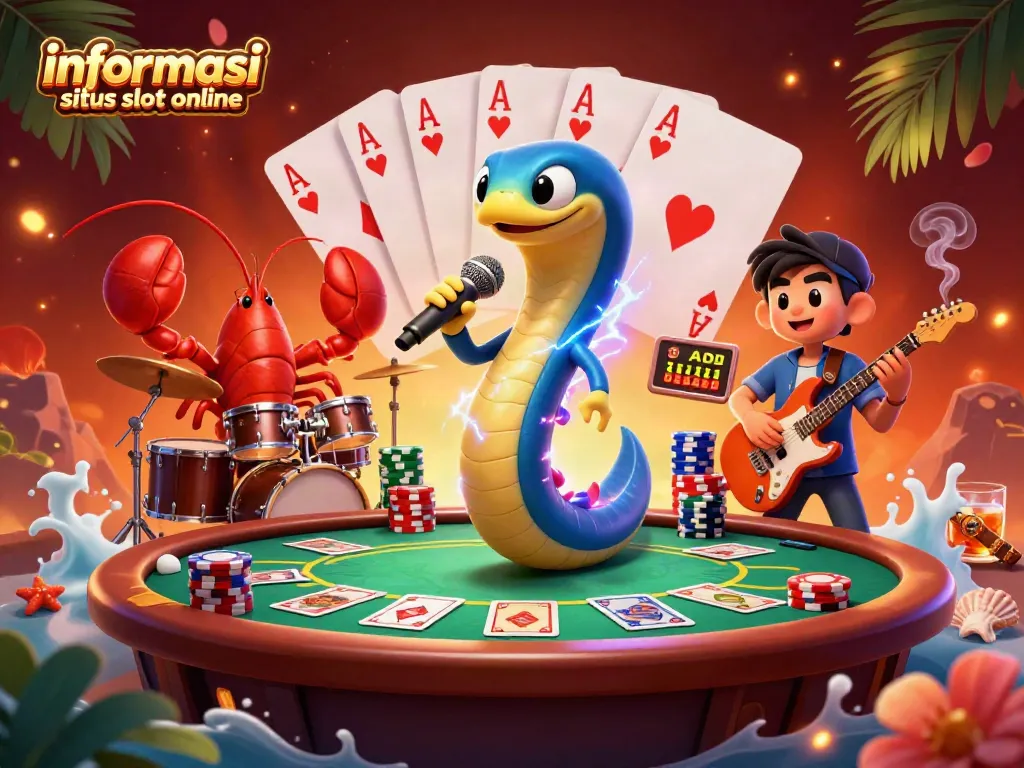 Menjelajahi informasi situs slot online dengan ilustrasi mengesankan dari kasino bawah laut yang dinamis.