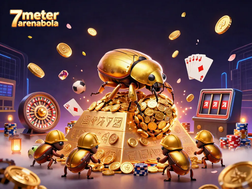 Bet on sports at 7meter arenabola with engaging betting characters and vibrant casino elements.