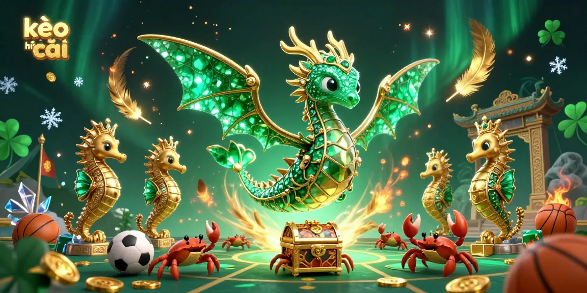 Bet on kèo nhà cái with an emerald sea dragon surrounded by sports betting excitement.