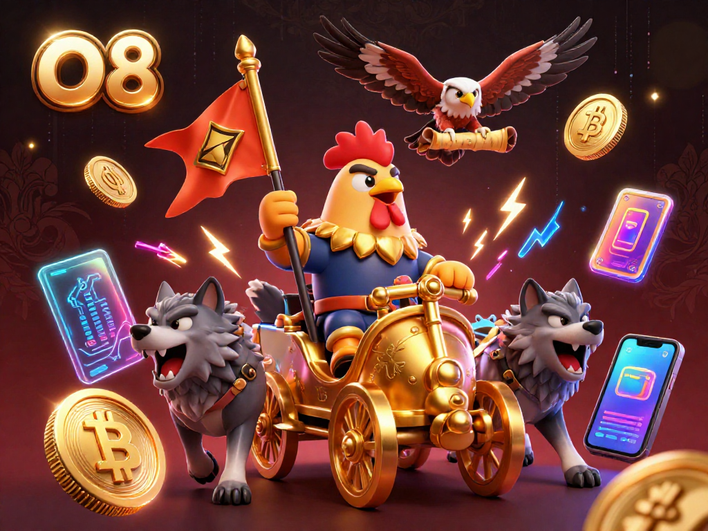 Join O8's thrilling casino adventure featuring a rooster warlord and crypto excitement.