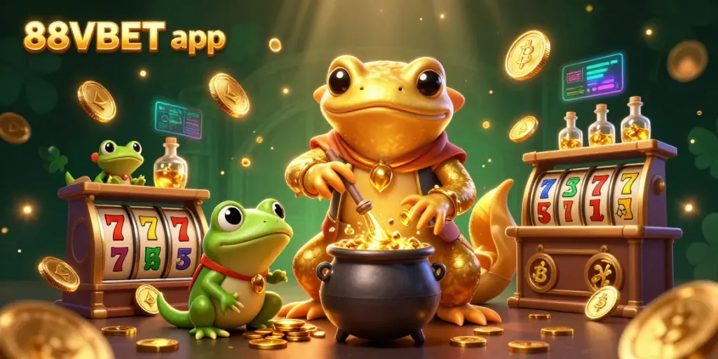 Engage with the vibrant and entertaining 88VBET app scene showcasing rich casino elements and animation, perfect for gamers.