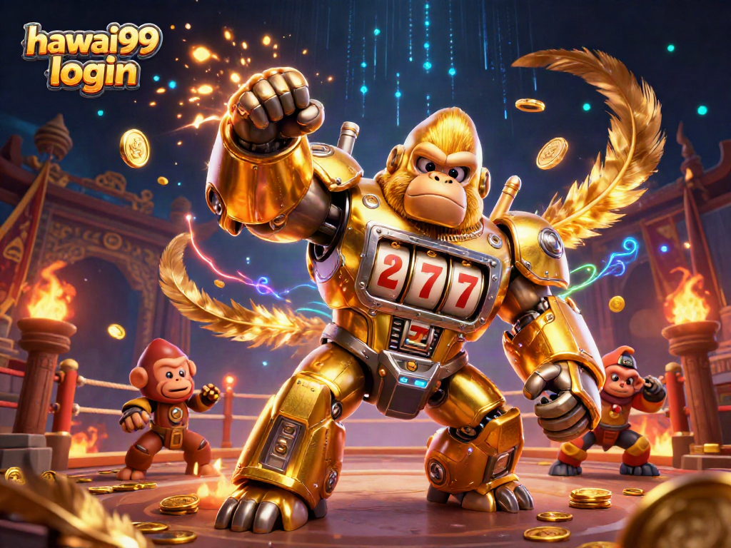 Experience the excitement of the hawai99 login with our dynamic illustration showcasing casino elements and vibrant characters.