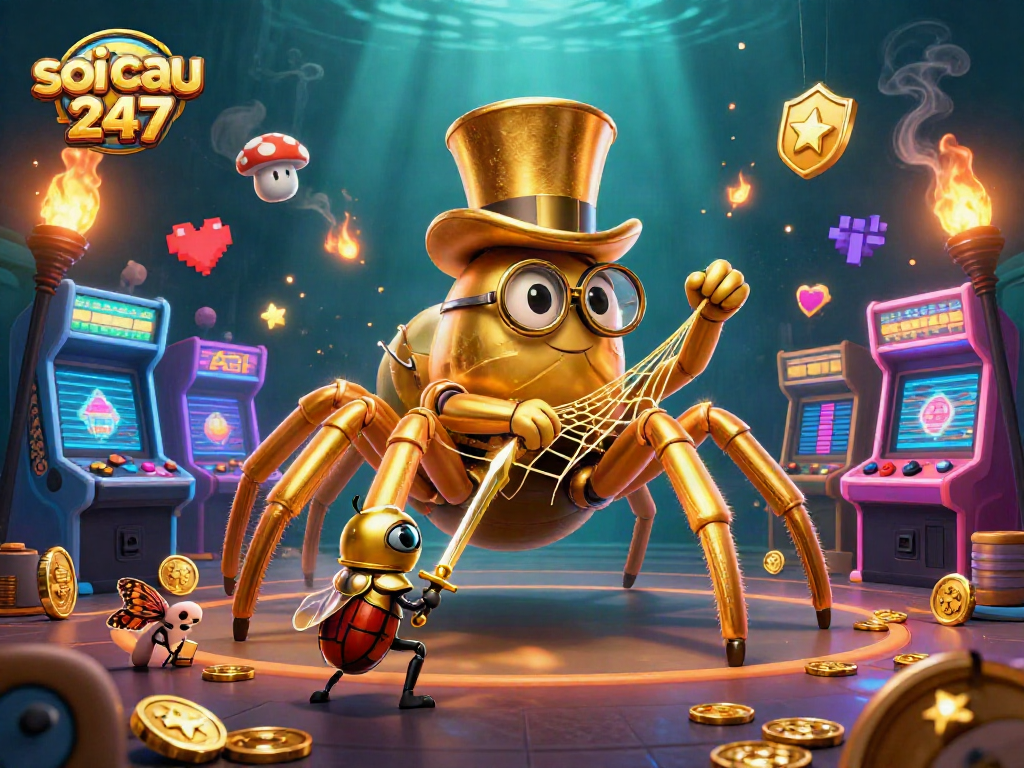 Soi cau 247 reveals dazzling game strategies through a vibrant 3D cartoon illustration filled with excitement.