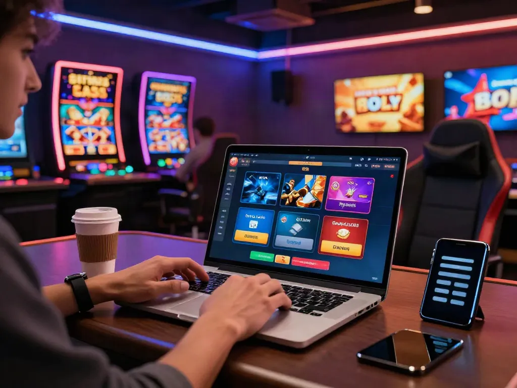 Player enjoying credit card casinos UK games with secure banking on laptop