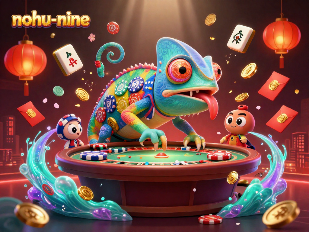 Nohy-nine: Experience thrilling gameplay with a vibrant chameleon casino owner amid casino magic.