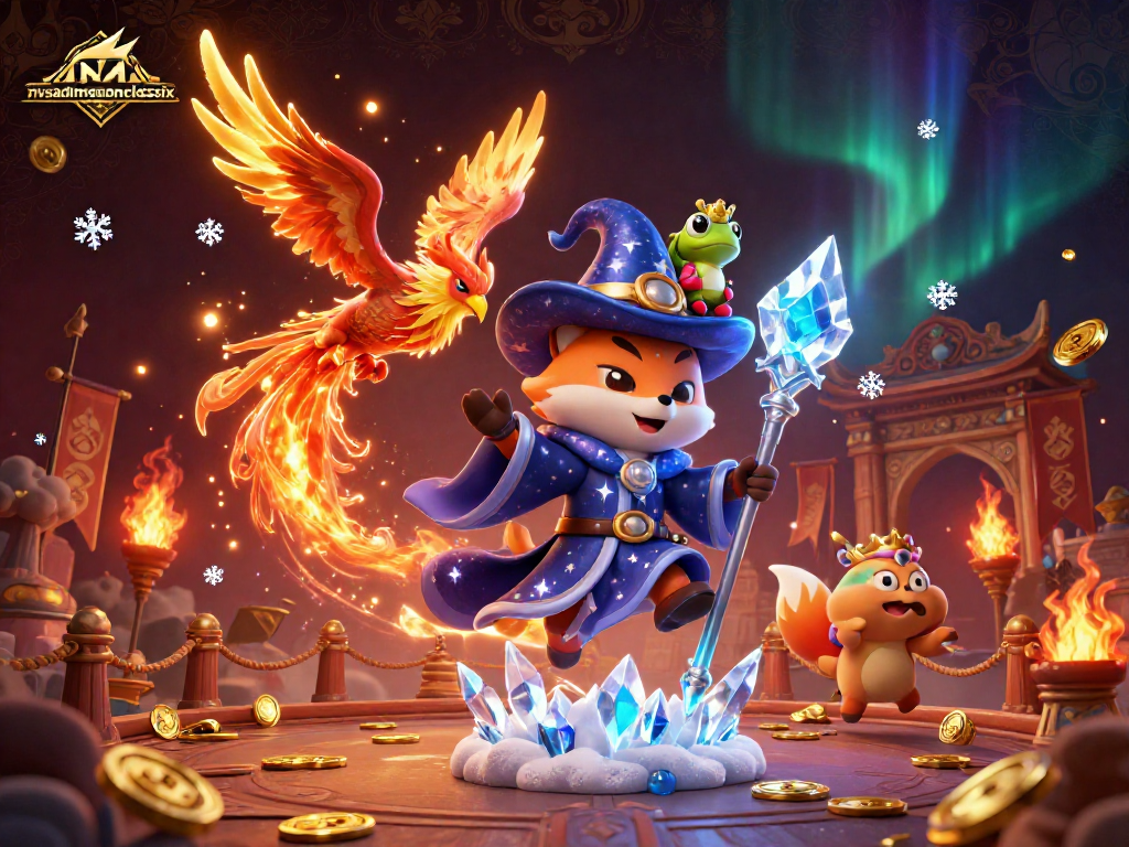 Win big with nvsadmissionclasssix, showcasing magical wizards and a vibrant gambling arena.