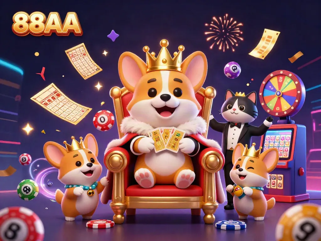 Join the entertaining world of 88AA with vibrant games and royal characters at the casino.