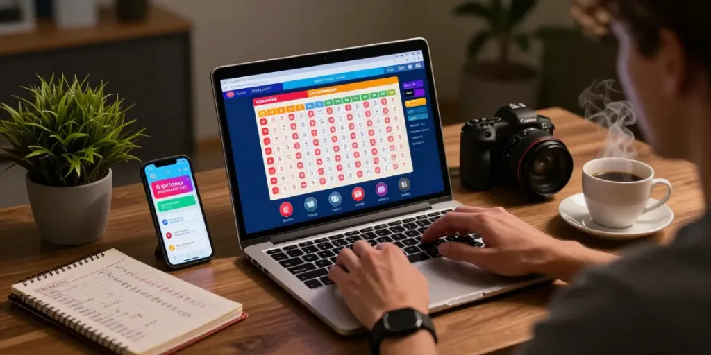 Pengguna rajatogel memantau hasil lottery online di workspace yang nyaman.