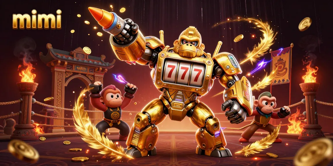 Experience the thrill of gaming with mimi in this vibrant, dynamic 3D casino illustration featuring mech elements.
