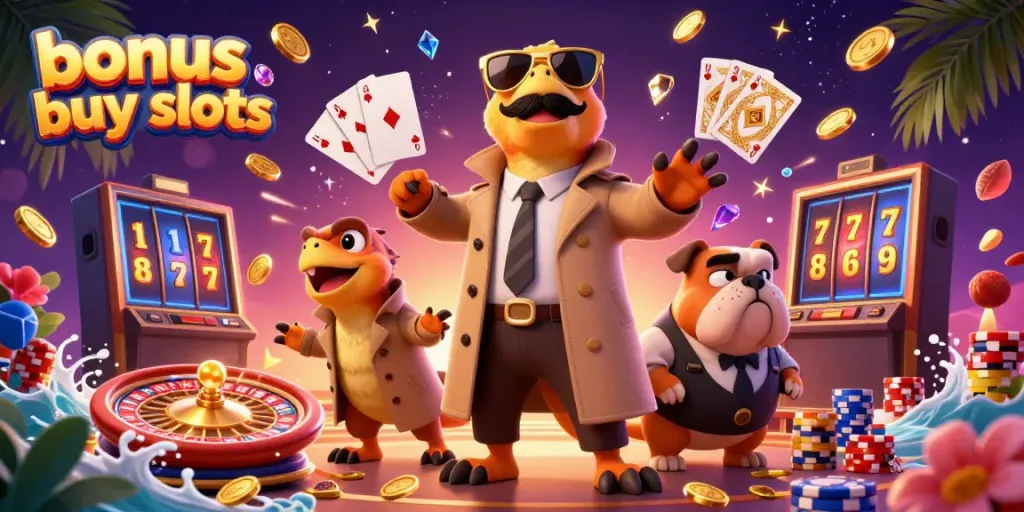 Experience thrilling bonus buy slots with raptors in a casino setting, showcasing vibrant gaming elements.