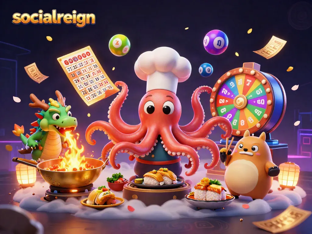 Experience the thrill of socialreign with vibrant lottery elements and a dynamic casino scene.