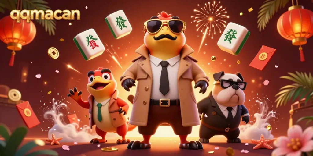Experience the thrilling vibe of qqmacan with raptors in disguise and vibrant casino elements in this lively scene.