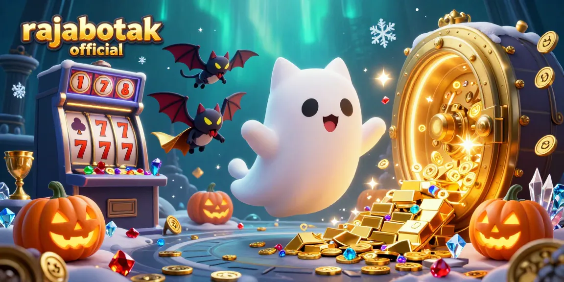 Engage with top casino vibes at rajabotak official, showcasing a unique haunted mansion scene with a ghost cat.