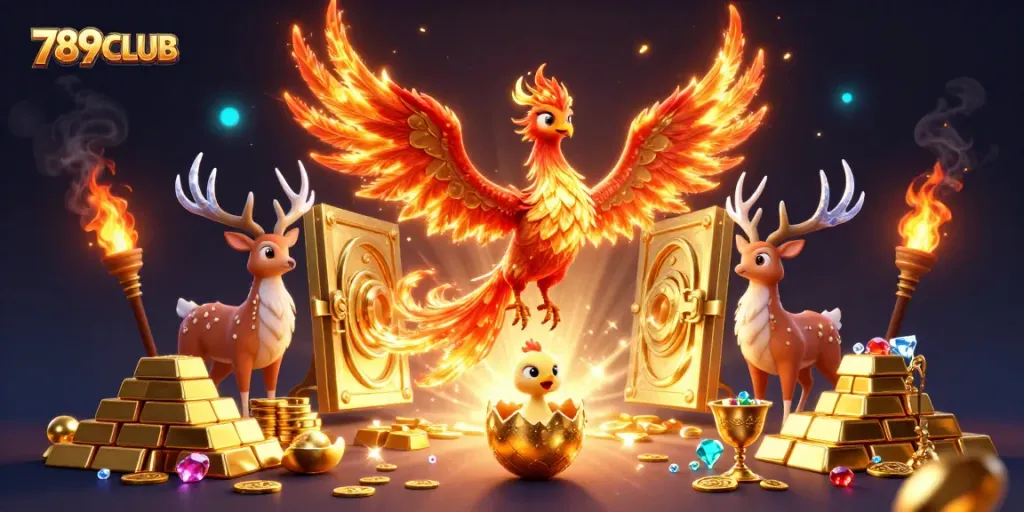 Experience thrilling action at 789CLUB with a vivid 3D casino scene filled with stunning elements.