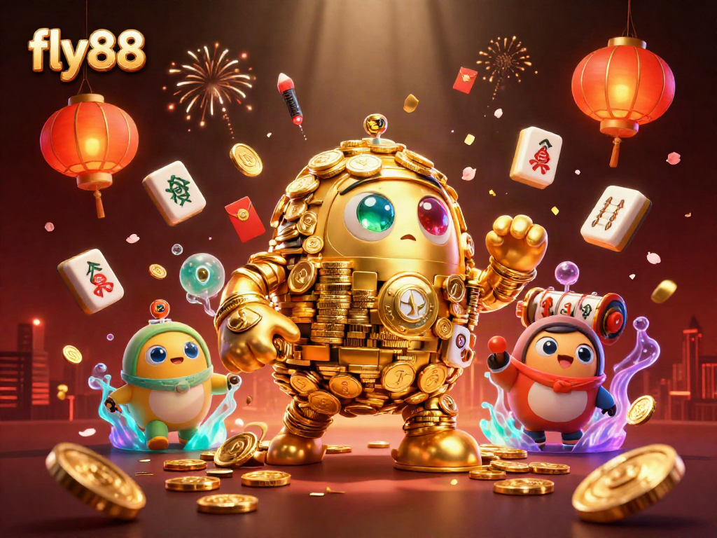 Try your luck with fly88 as a golden golem and vibrant elements enhance your gaming experience.