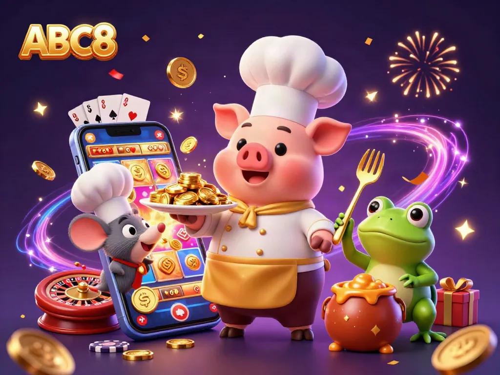 Experience ABC8's thrilling casino excitement with gourmet gold coins and festive atmosphere.