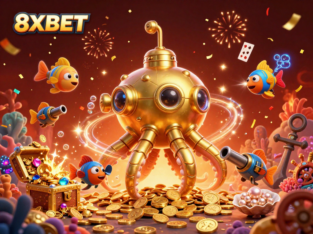 Experience thrilling gameplay at 8XBET with a vibrant underwater scene showcasing exciting casino elements.