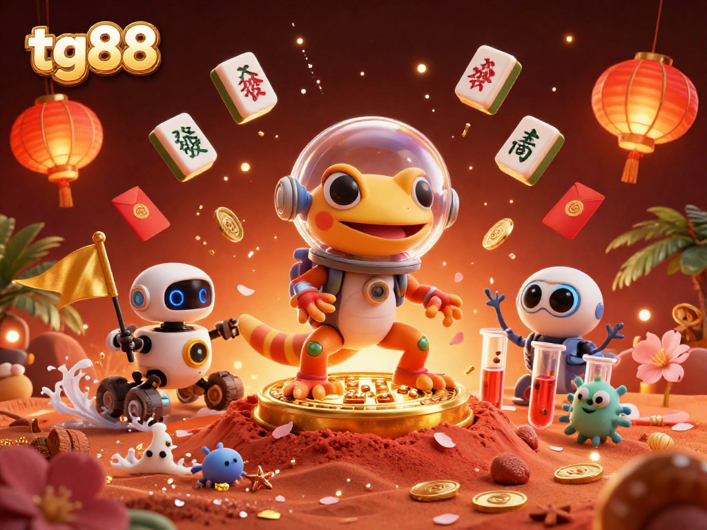 Win big at tg88 with a Martian gecko uncovering a golden casino amidst cosmic treasures.
