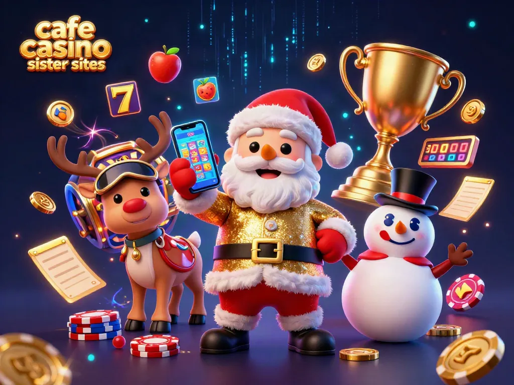 Engage with the exciting world of cafe casino sister sites in this vibrant, casino-themed 3D illustration.
