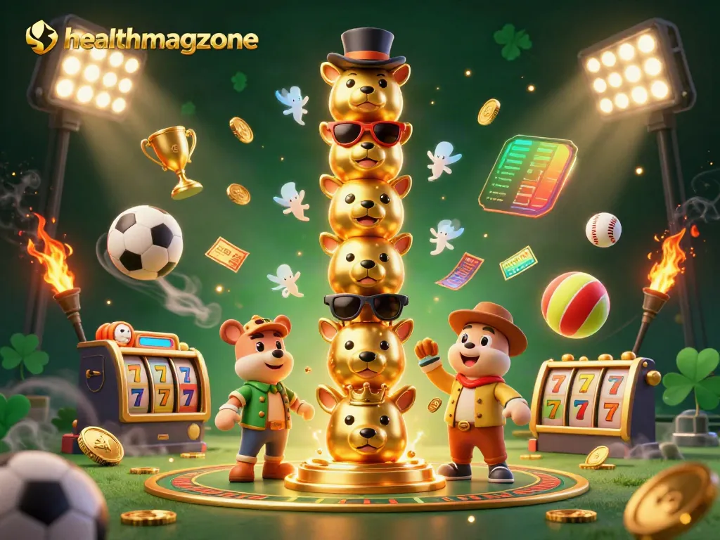 mainkan slot di healthmagzone dengan karakter totem emas dan elemen perjudian yang menarik