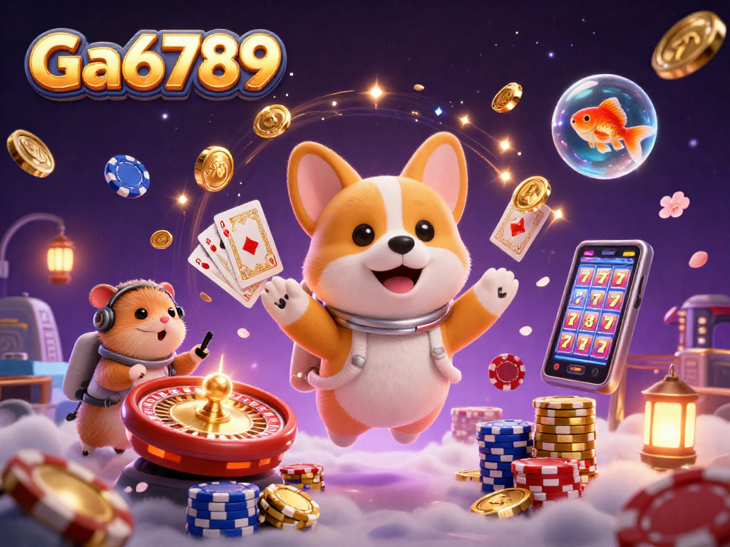 Engage with Ga6789's thrilling casino adventure featuring vibrant 3D characters in a space-themed setting.