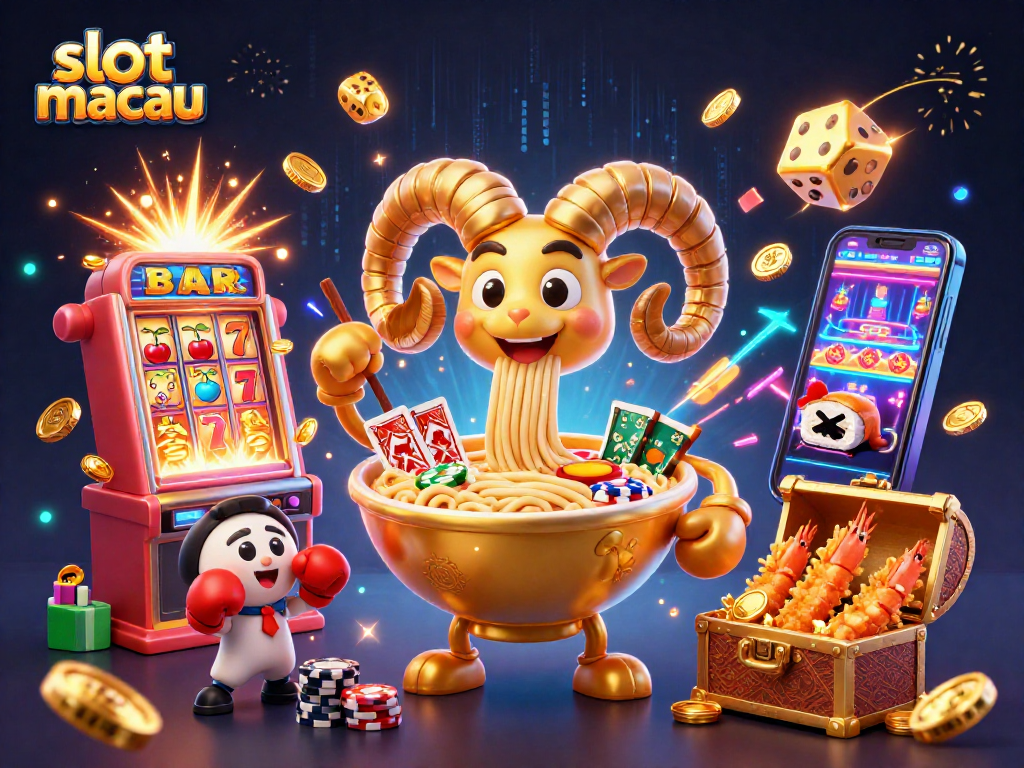 Experience the excitement of slot macau with a vibrant casino scene featuring dynamic characters and jackpot elements.