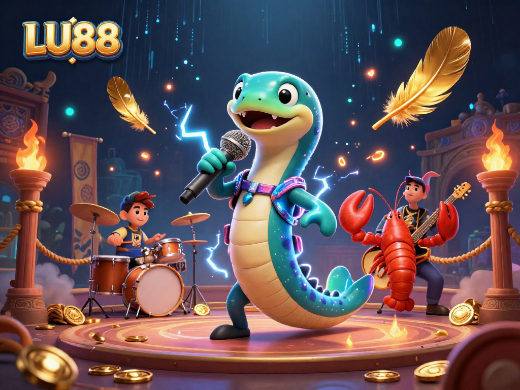 Engage in thrilling gameplay with LU88 in this vibrant underwater casino scene.