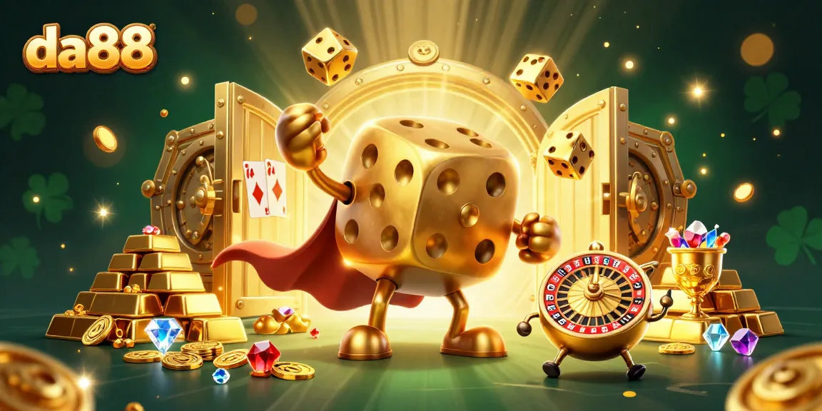 Experience thrilling gameplay at da88 with vibrant casino elements and rich golden treasures.