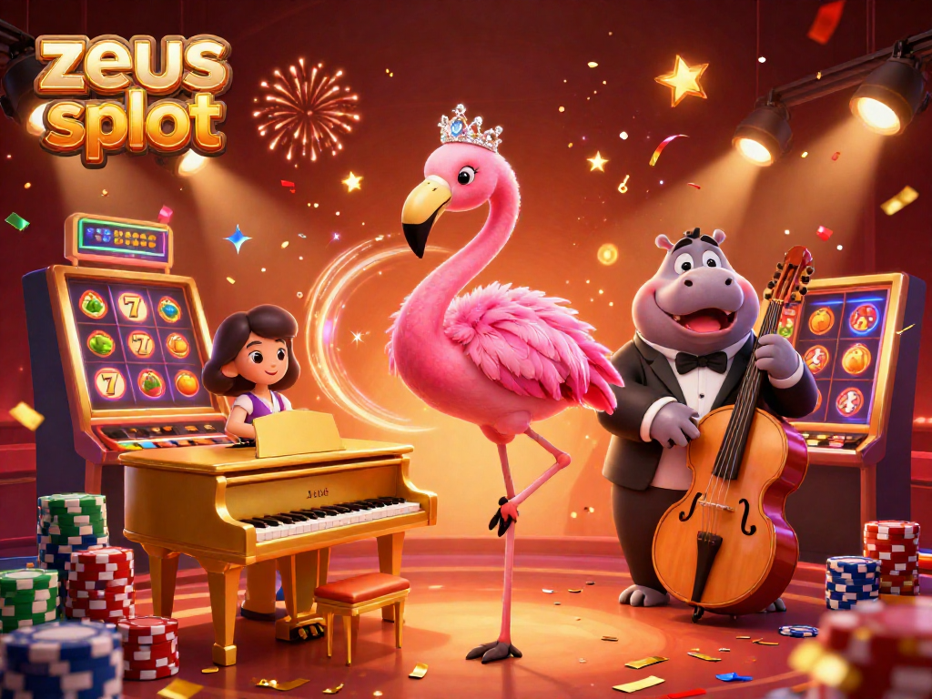 Experience the excitement of the zeus slot with lively characters and vibrant casino elements.