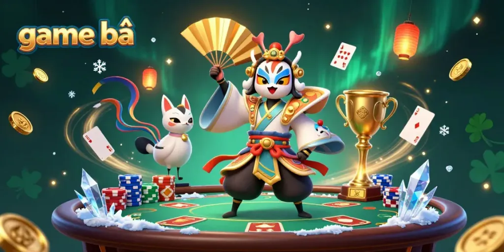 Experience thrilling game bài action with dynamic poker elements and vibrant characters.