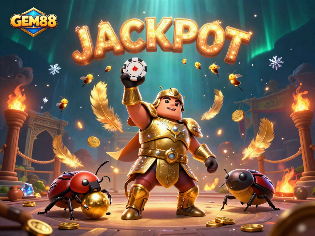 Experience high-stakes fun with GEM88’s dynamic jackpot scene featuring exciting gaming elements.