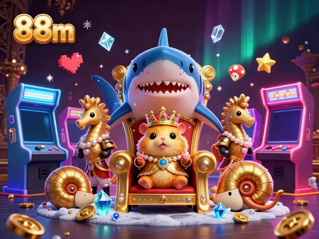 Engage in thrilling adventures at the 88m casino, where the golden hamster king rules over vibrant game elements.