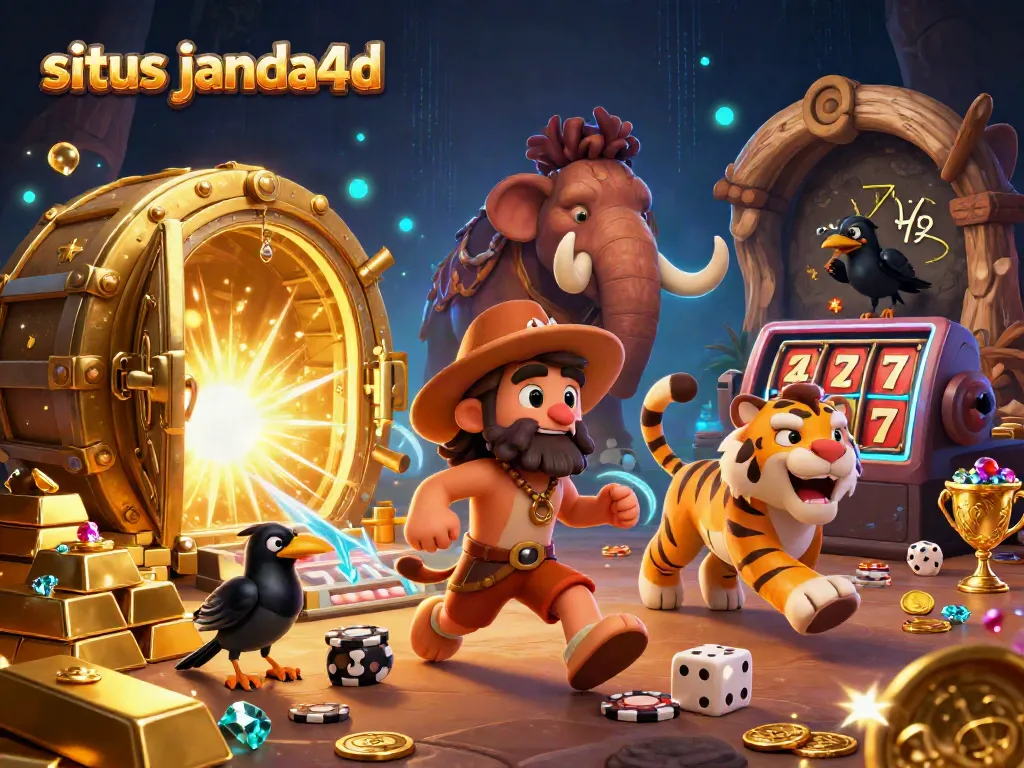 Menangkan jackpot di situs janda4d dengan ilustrasi kasino prasejarah yang penuh petualangan.