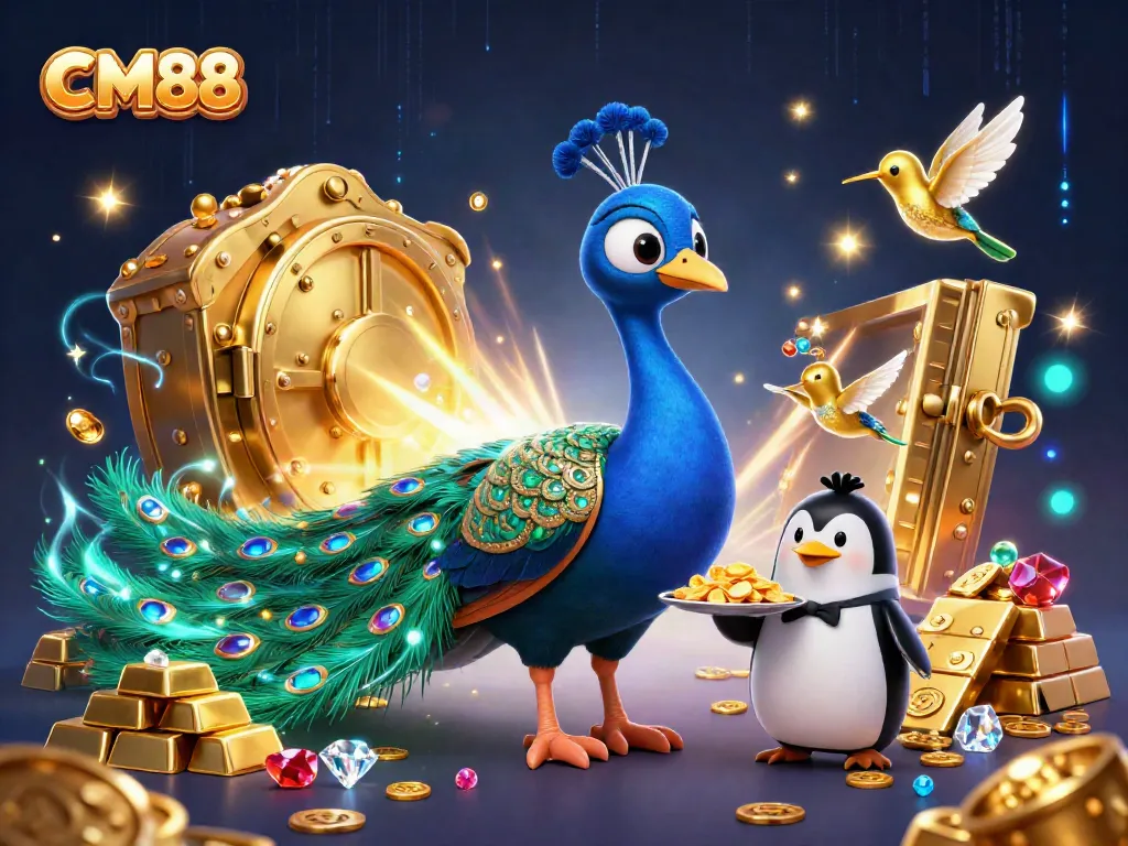 Engage in luxurious gaming experiences with CM88, featuring a dazzling casino scene.