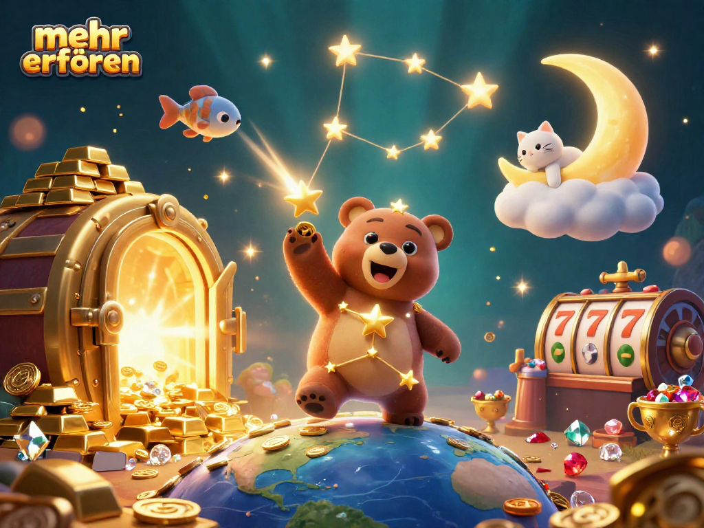 Experience excitement in gaming with mehr erfahren, featuring a vivid illustration of slots, treasures, and adventures.