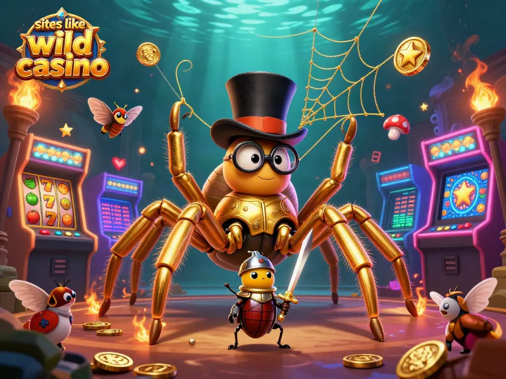 Play exciting games like slots at sites like wild casino with this vibrant 3D illustration