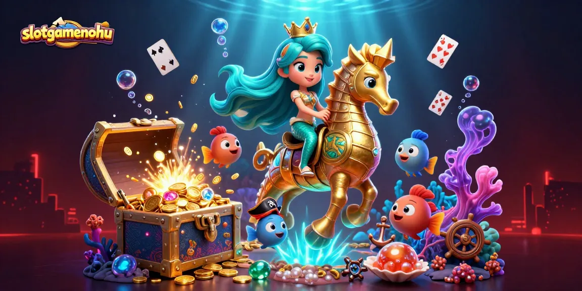 Win exciting jackpots at slotgamenohu, featuring vibrant scenes of underwater riches and colorful characters.