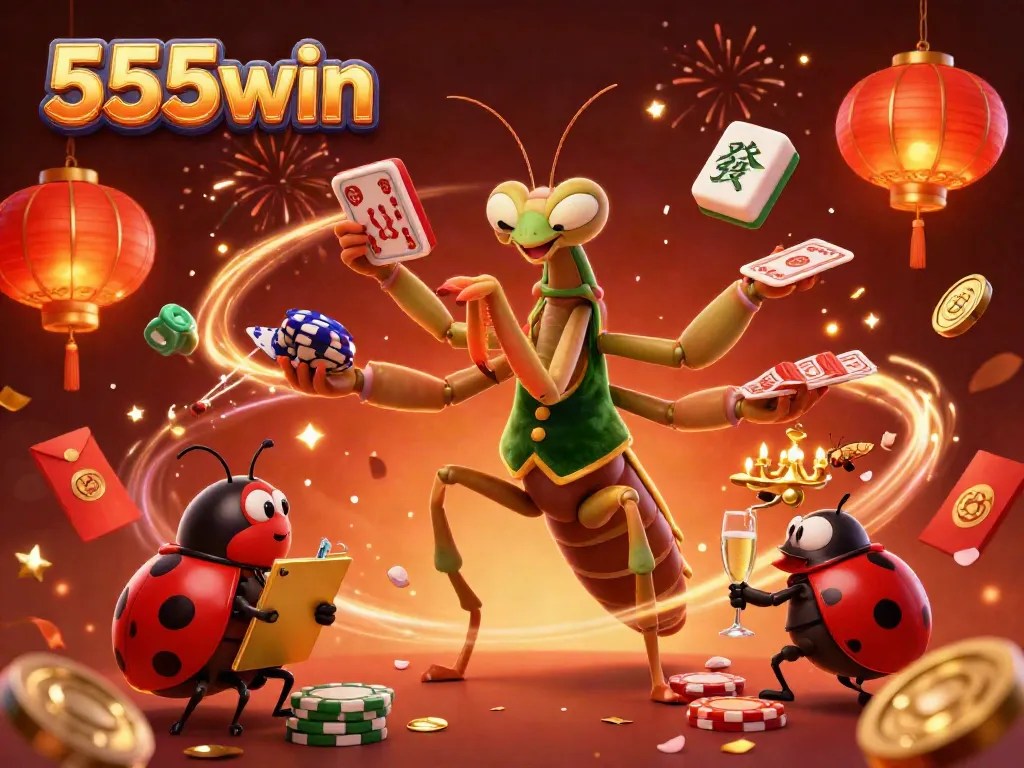 Experience thrilling gaming at 555win with vibrant elements and magical energy in a beautifully illustrated scene.