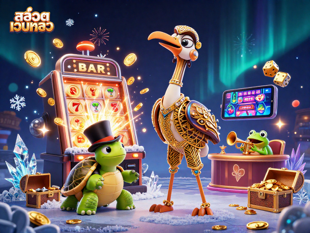 Experience thrilling jackpots with สล็อตเว็บตรง in a vibrant 3D casino world featuring unique characters.