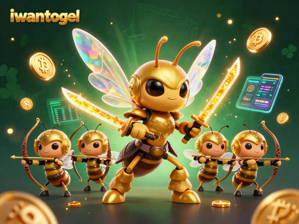 Spin the reels at iwantogel with our vibrant 3D casino illustration showcasing samurai bees.