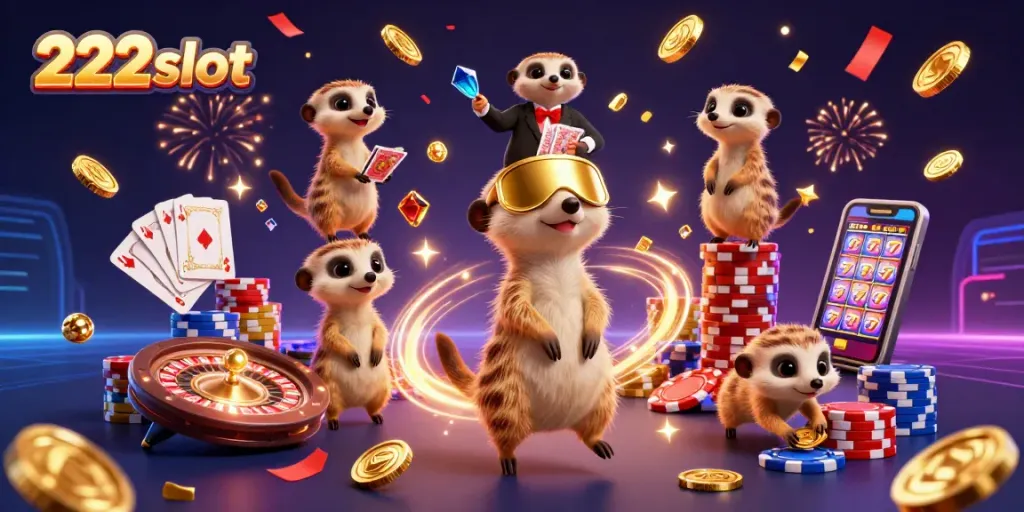 mainkan slot seru di 222slot dengan pengalaman kasino terinspirasi meerkat yang dinamis.