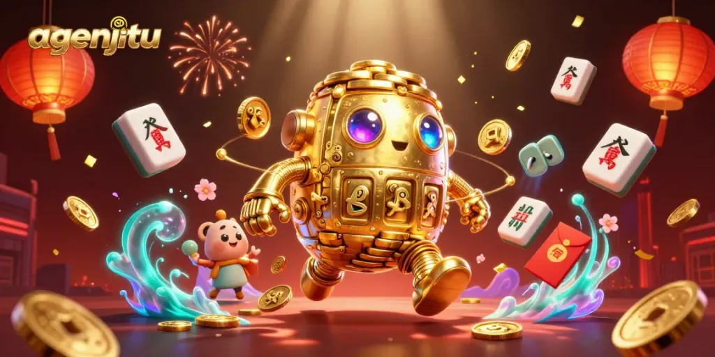 Golem emas agenjitu mengumpulkan koin dengan efek kasino yang menakjubkan