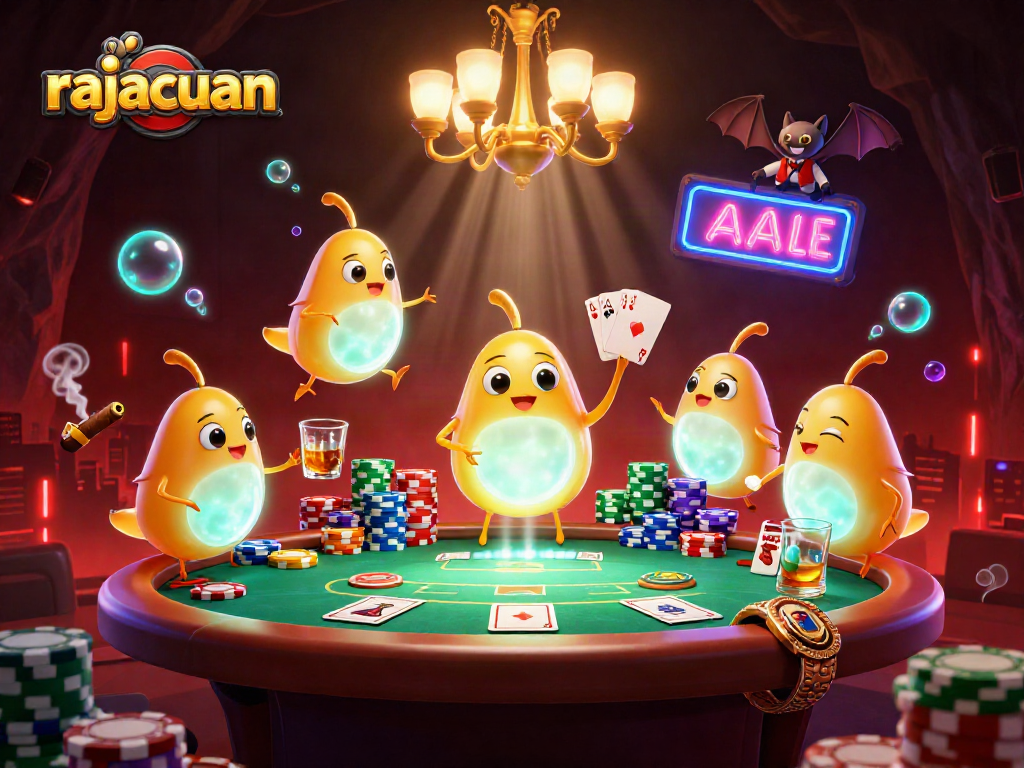 Rajacuan illuminates a vibrant cave casino scene with glowworms and a bat dealer