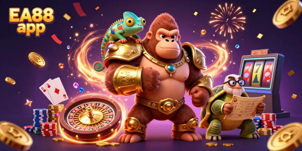 Experience thrilling gameplay with the EA88 app featuring dynamic characters and casino elements.